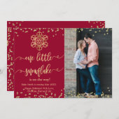 Kaarten voor de aankondiging van de kerstzwangersc (Voorkant / Achterkant)