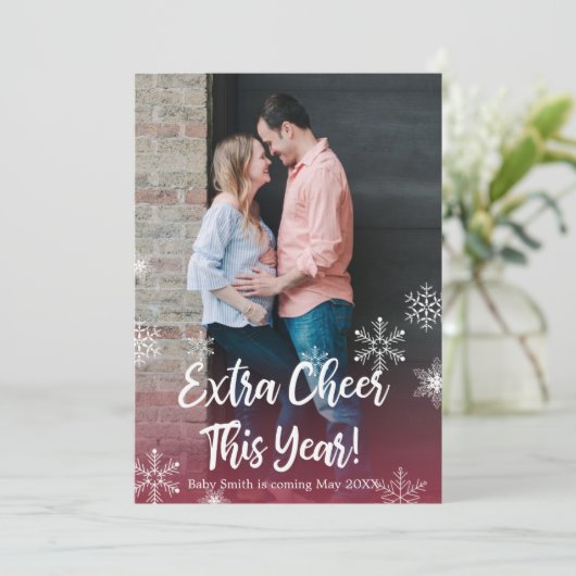 Kaarten voor de aankondiging van de kerstzwangersc (Staand voorkant)