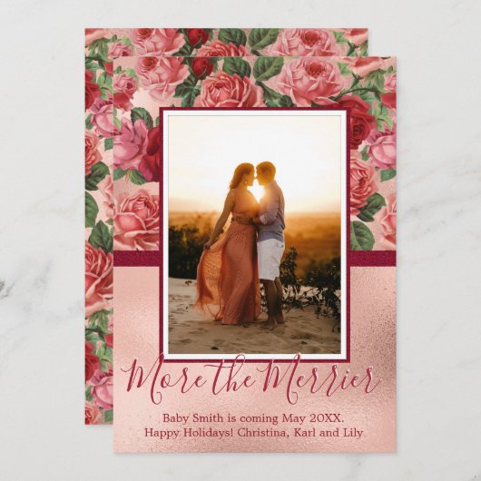 Kaarten voor de aankondiging van de kerstzwangersc (Voorkant / Achterkant)