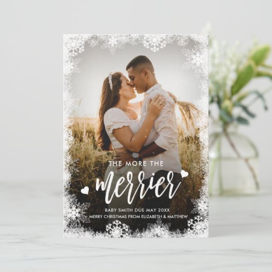 Kaarten voor de aankondiging van de kerstzwangersc (Staand voorkant)