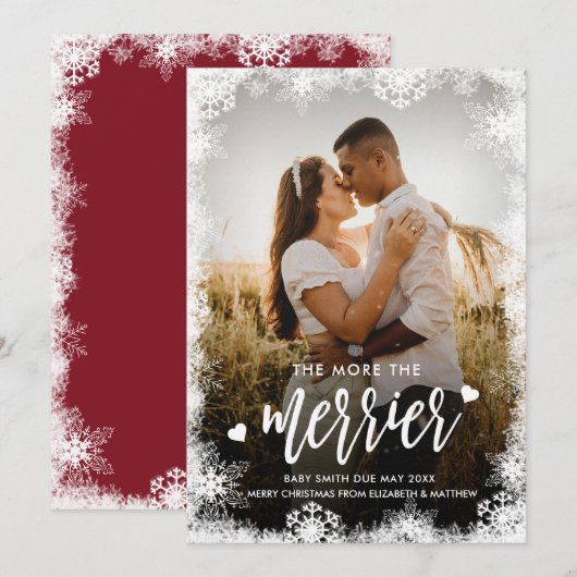 Kaarten voor de aankondiging van de kerstzwangersc (Voorkant / Achterkant)