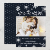 Kaarten voor de aankondiging van de kerstzwangersc (Voorkant / Achterkant)