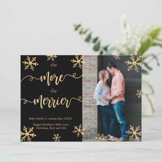 Kaarten voor de aankondiging van de kerstzwangersc (Staand voorkant)