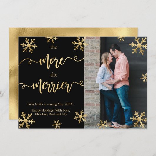 Kaarten voor de aankondiging van de kerstzwangersc (Voorkant / Achterkant)