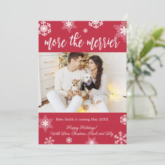 Kaarten voor de aankondiging van de kerstzwangersc (Staand voorkant)