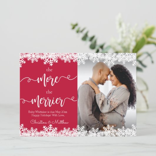 Kaarten voor de aankondiging van de kerstzwangersc (Staand voorkant)