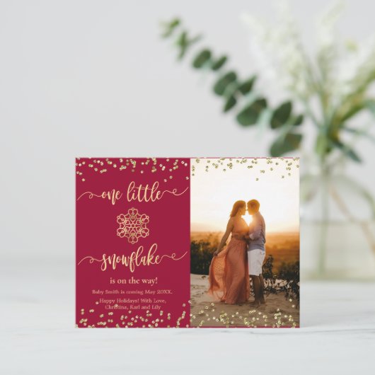 Kaarten voor de aankondiging van de kerstzwangersc (Staand voorkant)