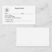 Kaarten voor de aanstelling en doorverwijzing van afsprakenkaartje (Voorkant / Achterkant)