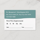 Kaarten voor de aanstelling van medische Kantoor Afsprakenkaartje (Voorkant)