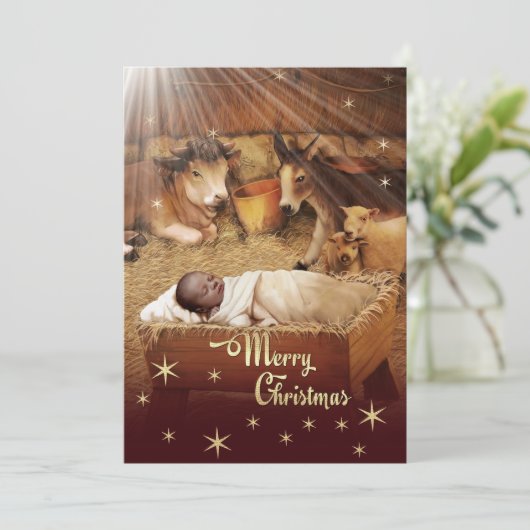 Kaarten voor de Baby Jezus Kerstmis (Staand voorkant)