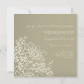 Kaarten voor de bekendmaking van Floral  Verloving (Achterkant)