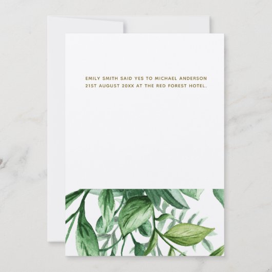 Kaarten voor de bekendmaking van foto's van verlov (Achterkant)