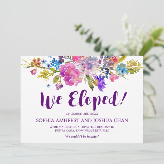 Kaarten voor de bekendmaking van Paars Plum Garden (Staand voorkant)