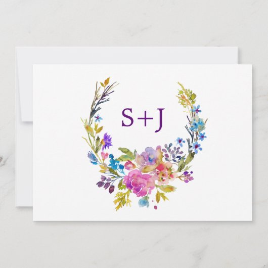 Kaarten voor de bekendmaking van Paars Plum Garden (Achterkant)