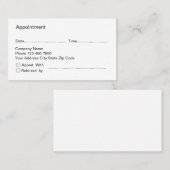 Kaarten voor de benoeming en verwijzing van bedrij afsprakenkaartje (Voorkant / Achterkant)