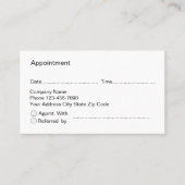 Kaarten voor de benoeming en verwijzing van bedrij afsprakenkaartje (Voorkant)