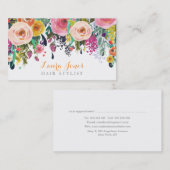 Kaarten voor de benoeming van Floral Hair Stylist Afsprakenkaartje (Voorkant / Achterkant)