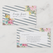 Kaarten voor de benoeming van Floral & Stripes Hai Afsprakenkaartje (Voorkant / Achterkant)