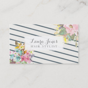 Kaarten voor de benoeming van Floral & Stripes Hai Afsprakenkaartje