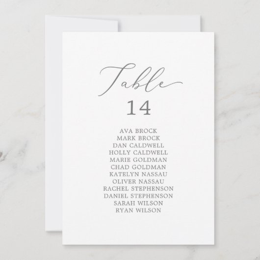 Kaarten voor de fijne Silver Table Number-startkaa (Achterkant)