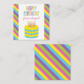 Kaarten voor de kleurrijke Happy Birthday Cake Cad Notitiekaartje (Voorkant / Achterkant)