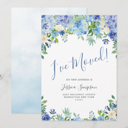 Kaarten voor de mededeling van blauwe brandkranen  (Voorkant / Achterkant)