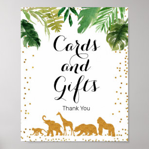 Kaarten voor de Waterverf van goudveilige dieren e Poster