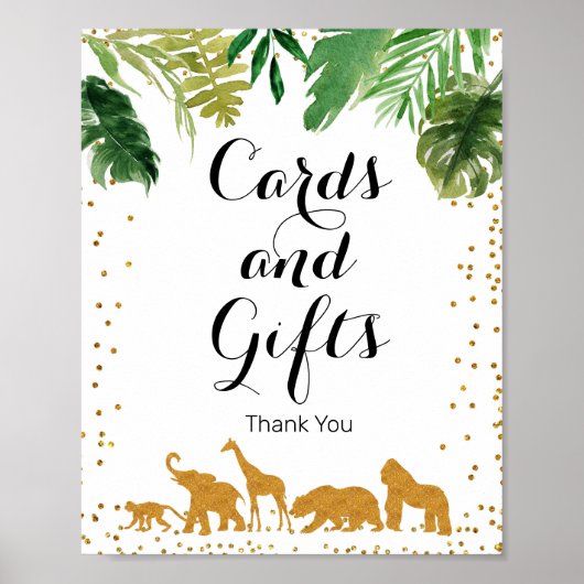 Kaarten voor de Waterverf van goudveilige dieren e Poster (Voorkant)