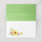 Kaarten voor de zomerzonnebloembuffet plaatskaartje (Buitenkant ongevouwen)