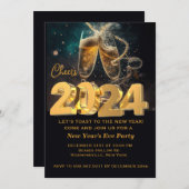 Kaarten voor een nieuw jaar | Mousserende champagn (Voorkant / Achterkant)