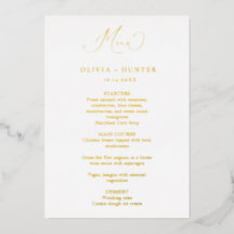 Kaarten voor Elegant Gold Wedding Dinner Menu