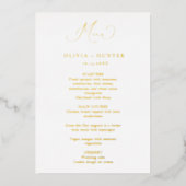 Kaarten voor Elegant Gold Wedding Dinner Menu (Voorkant)