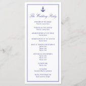 Kaarten voor Elegant Nautical Clean Wedding Progra (Achterkant)