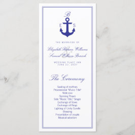 Kaarten voor Elegant Nautical Clean Wedding Progra