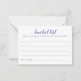 Kaarten voor Elegant Wedding Bucket List Navy Blue