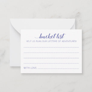 Kaarten voor Elegant Wedding Bucket List Navy Blue