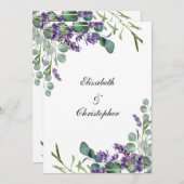 Kaarten voor Eucalyptus Weddenschap met lavendel (Voorkant / Achterkant)