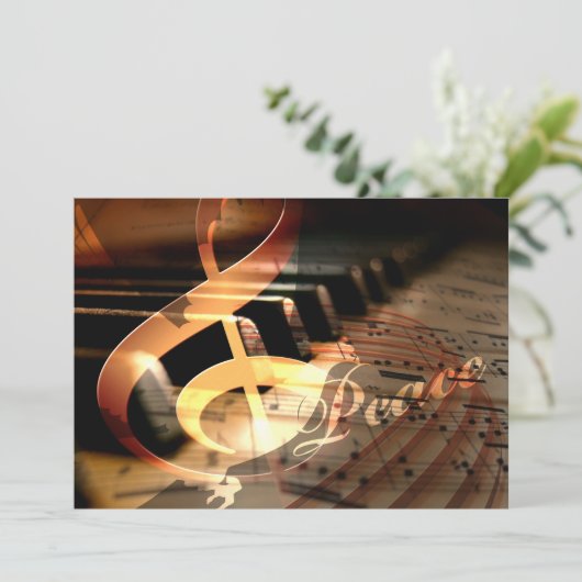 kaarten voor feestelijke viering met piofoon voor  (Staand voorkant)