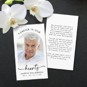 Kaarten voor Funeral Forever Hearts Photo Script P Visitekaartje