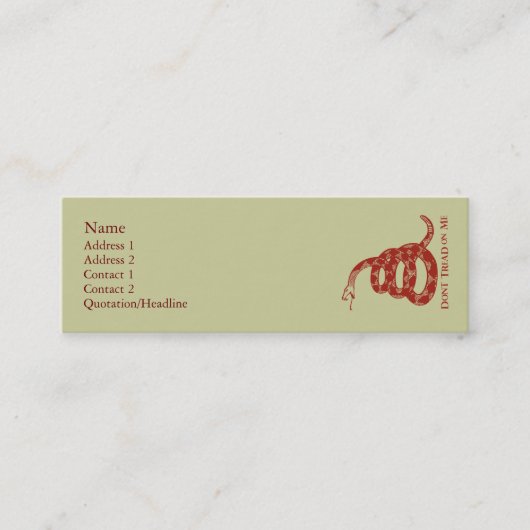 Kaarten voor Gadsden Flag Profile Mini Visitekaartje (Voorkant)