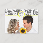 Kaarten voor Geel en Aardkolen Grijze Damask Weddi (Achterkant)