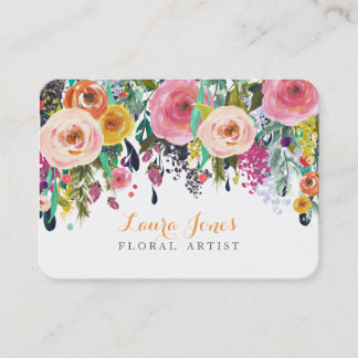 Kaarten voor gekleurde Floral toevoegen eigen Logo Visitekaartje