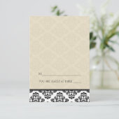 Kaarten voor gevouwen ivory Damask Place (Staand voorkant)