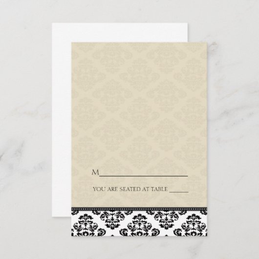 Kaarten voor gevouwen ivory Damask Place (Voorkant / Achterkant)