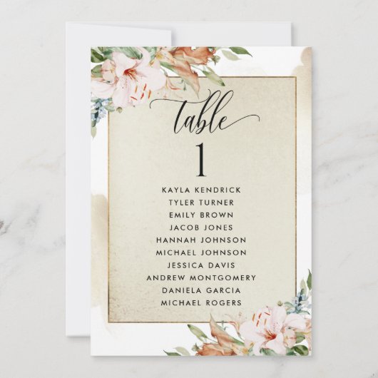 Kaarten voor Gold- en roze Zitplaatsen met gastnam (Achterkant)