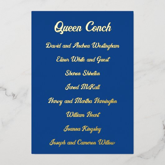 Kaarten voor goudolietafelbijeenkomsten bruiloft (Voorkant)