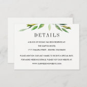 Kaarten voor groene bruiloft met details (Voorkant / Achterkant)