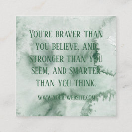 Kaarten voor groene Waterverf aangepaste bevestigi Vierkante Visitekaartje