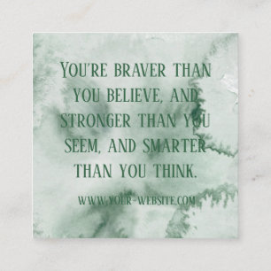 Kaarten voor groene Waterverf aangepaste bevestigi Vierkante Visitekaartje