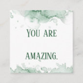 Kaarten voor groene Waterverf aangepaste bevestigi Vierkante Visitekaartje (Voorkant)